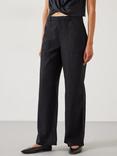 HUSH Raye Linen Blend Straight Leg Trousers