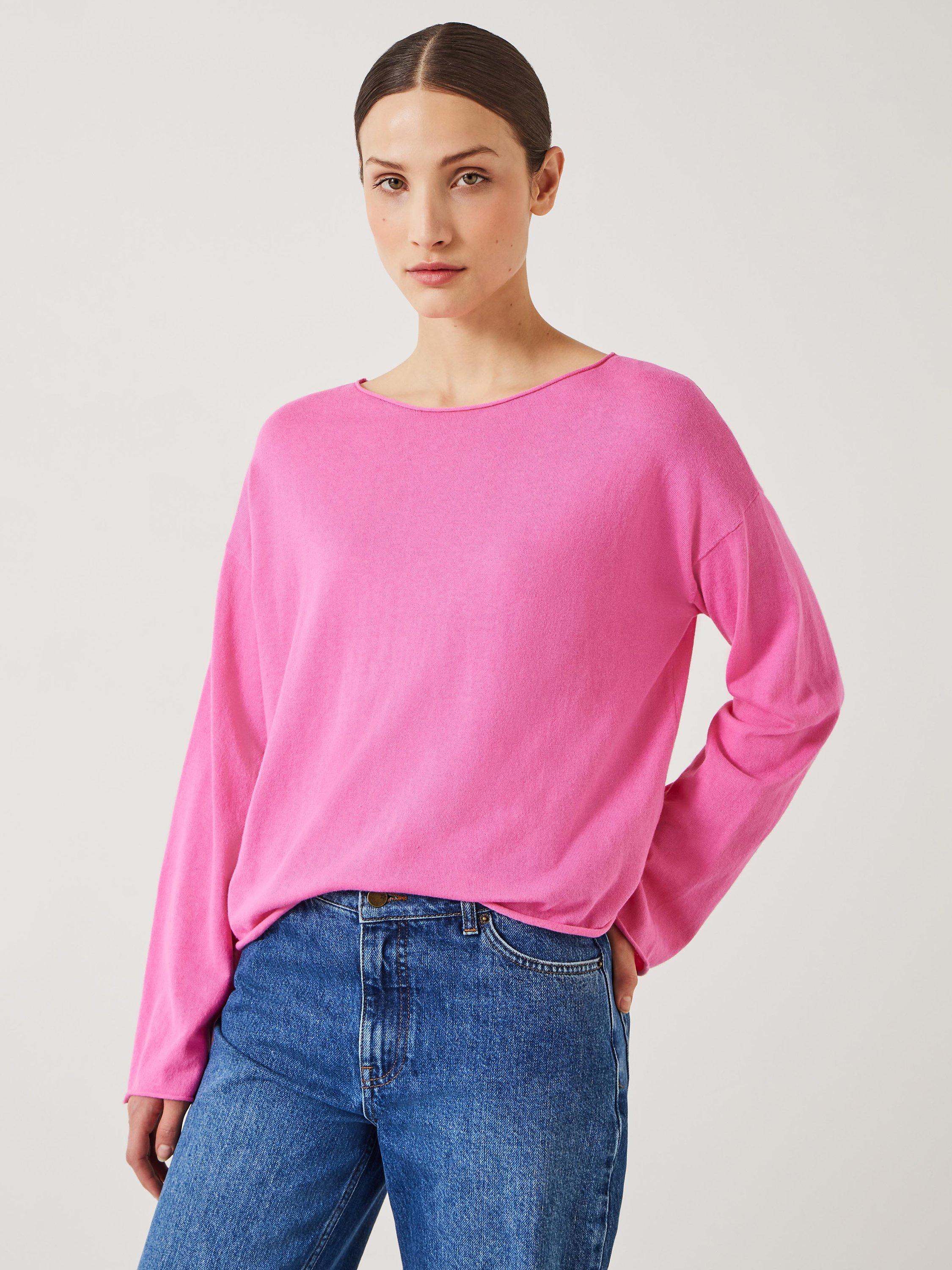 HUSH Aarani Open Neck Linen Blend Top, Pink