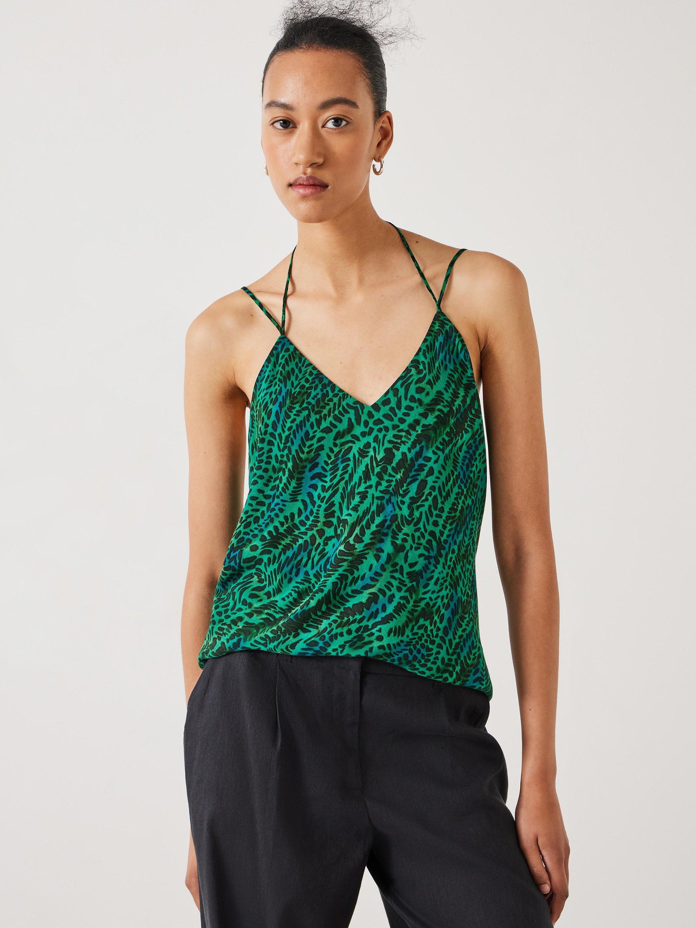HUSH Lexi Print Cami Top, Watercolour Green