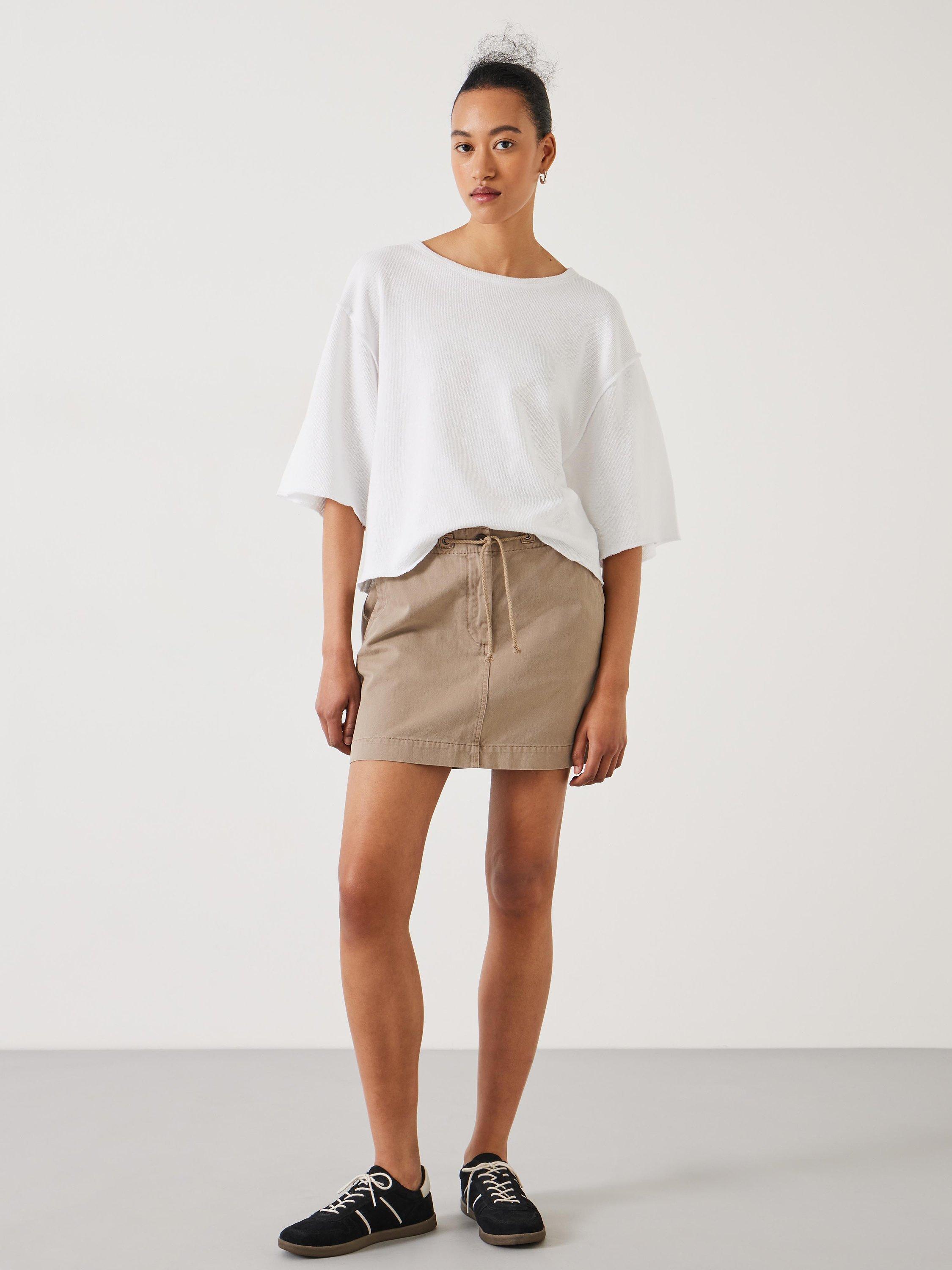 Product image 2 of 5, which shows HUSH Myla Textured Waffle Cotton T-Shirt, White, L