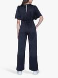 Sisters Point Curo Satin Wide Leg Jumpsuit, Black