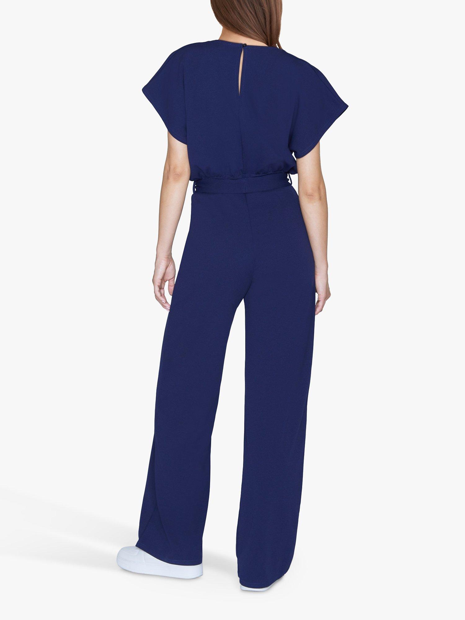 Product image 2 of 5, which shows Sisters Point Girl Wide Leg Jumpsuit, Navy, XS
