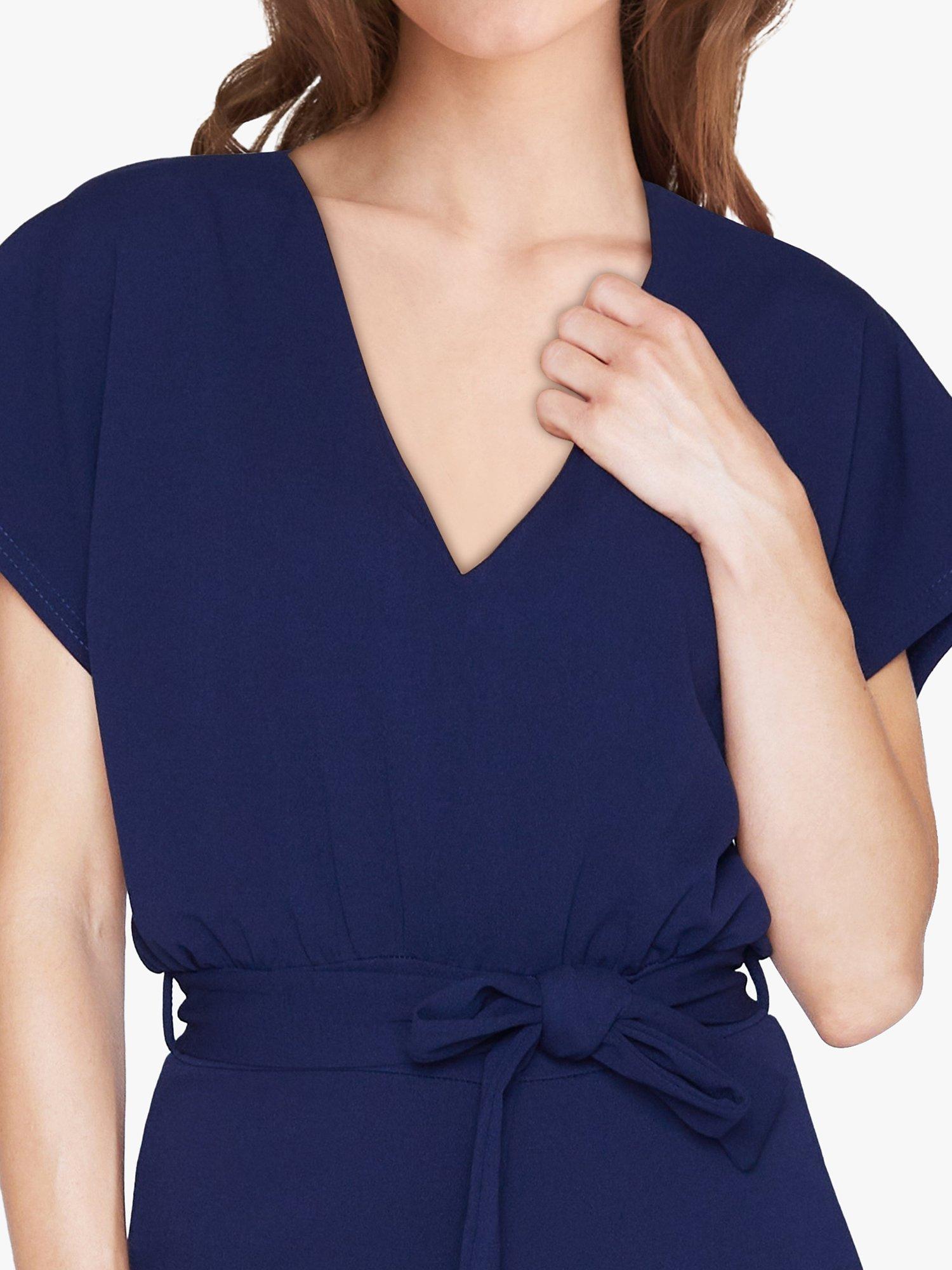 Product image 3 of 5, which shows Sisters Point Girl Wide Leg Jumpsuit, Navy, XS