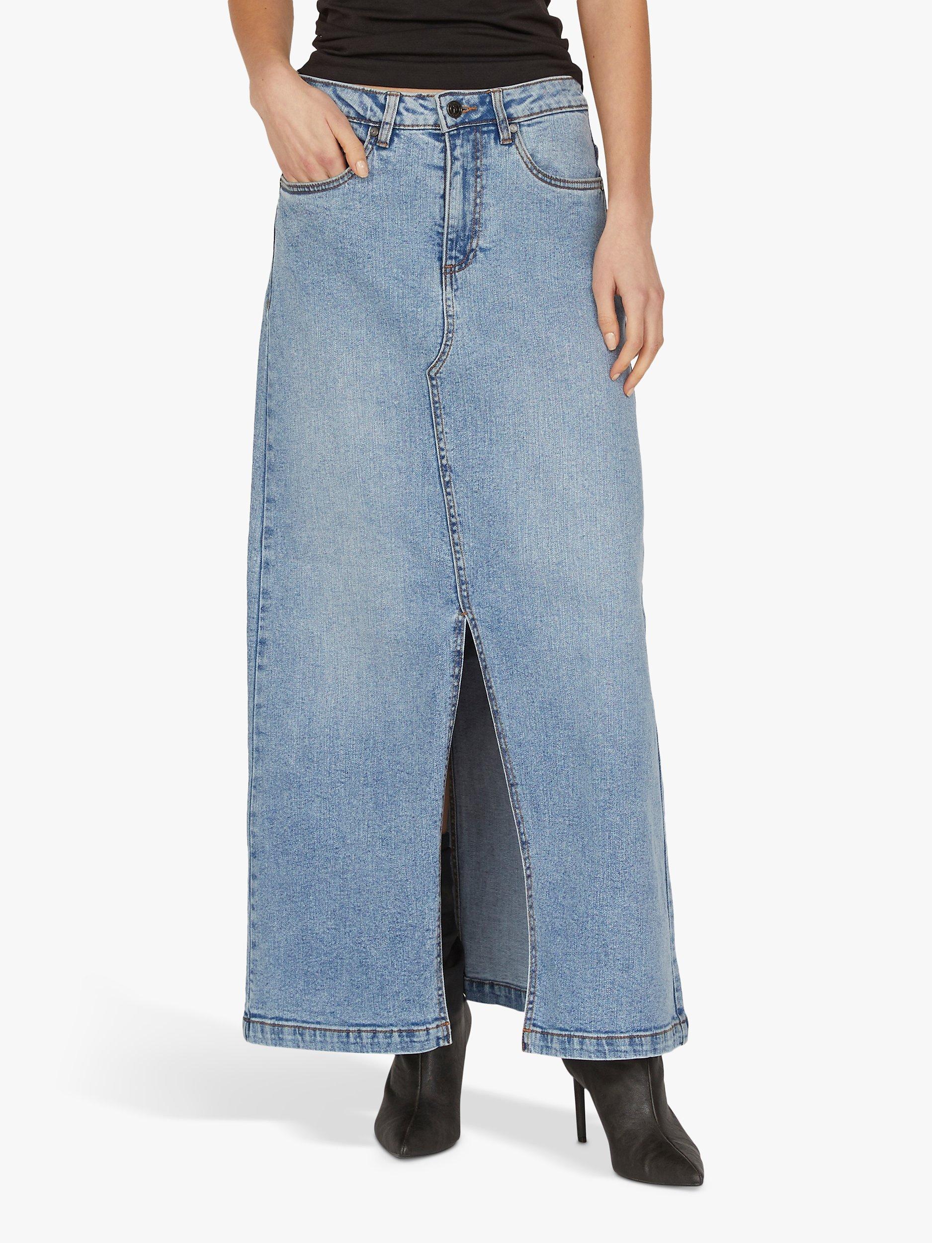 Sisters Point Olia Denim Maxi Skirt, Light Blue