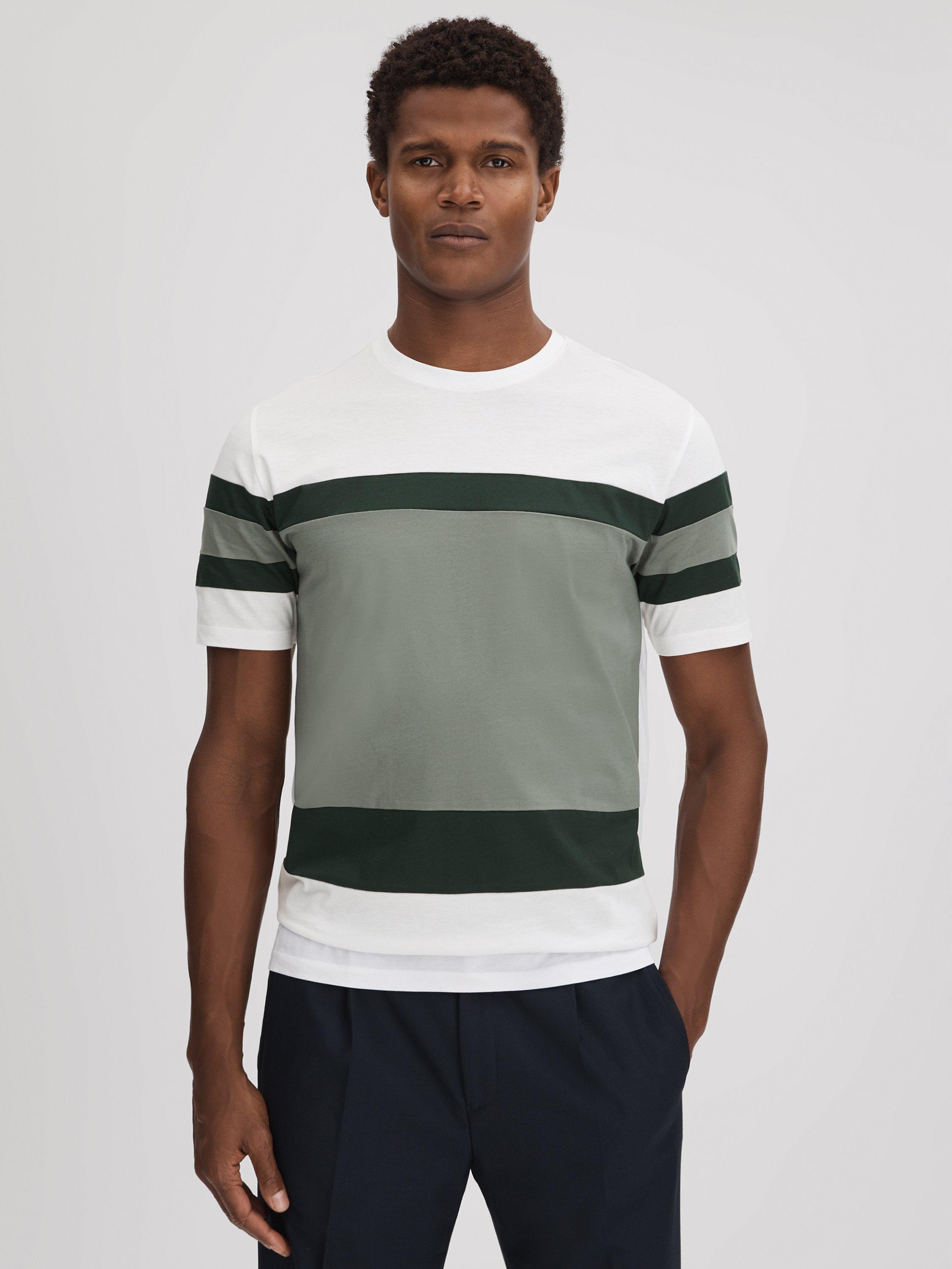 Reiss Auckland Short Sleeve T-Shirt, Sage/Multi