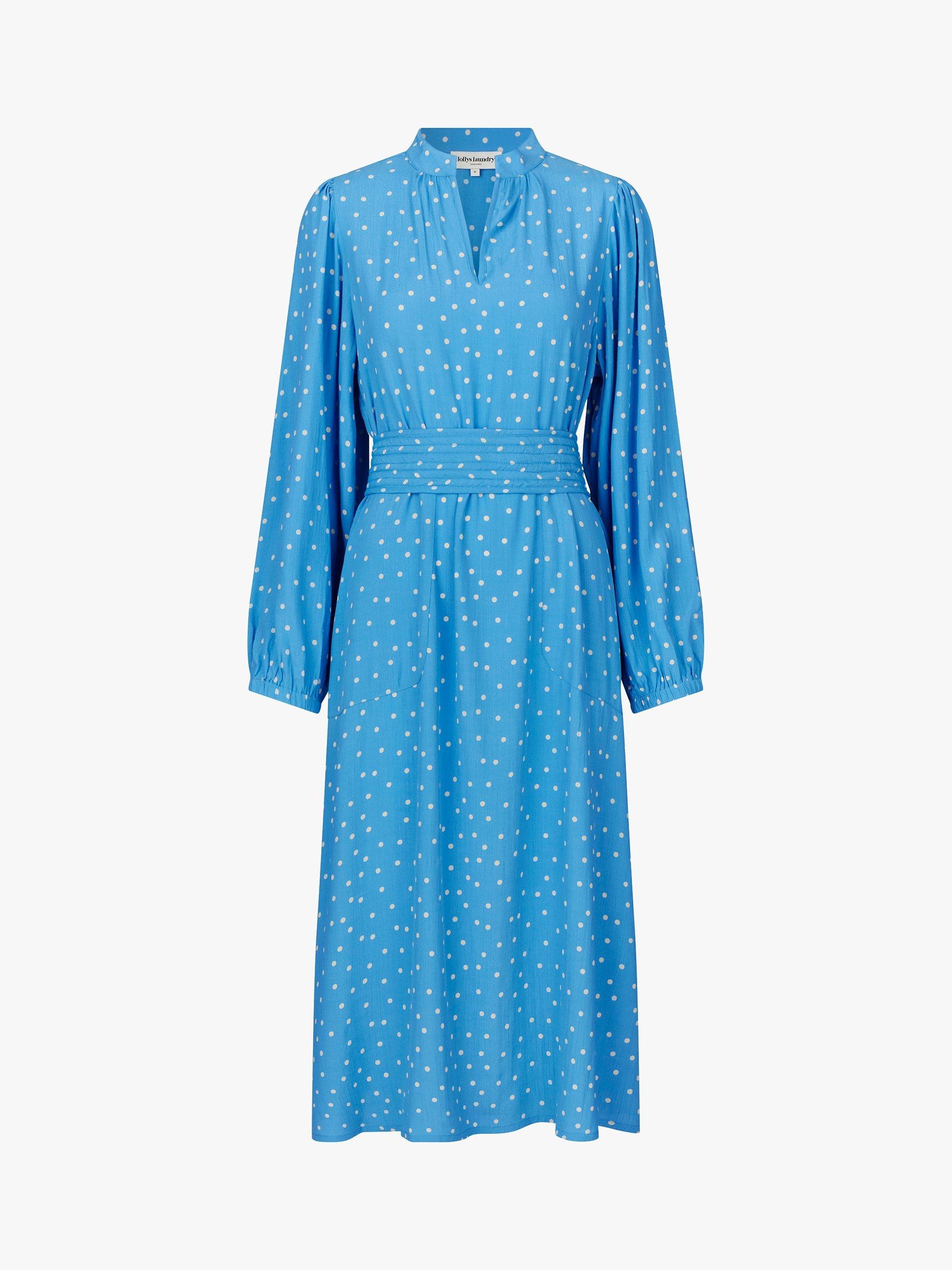 Product image 4 of 6, which shows Lollys Laundry Paris Dot Print Midi Dress, Blue, S