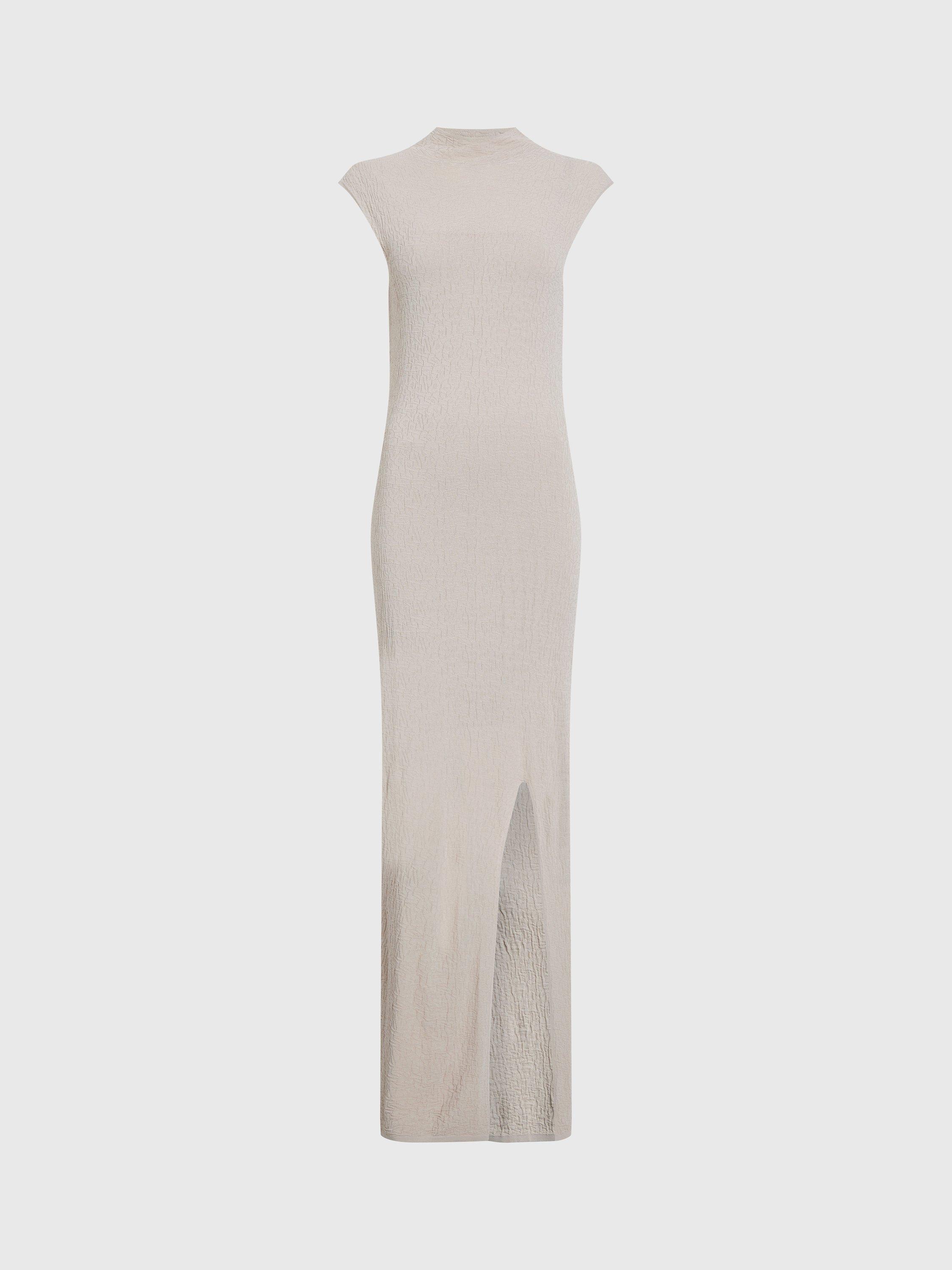 Product image 4 of 4, which shows Calvin Klein Knitted Shift Maxi Dress, Peyote, L