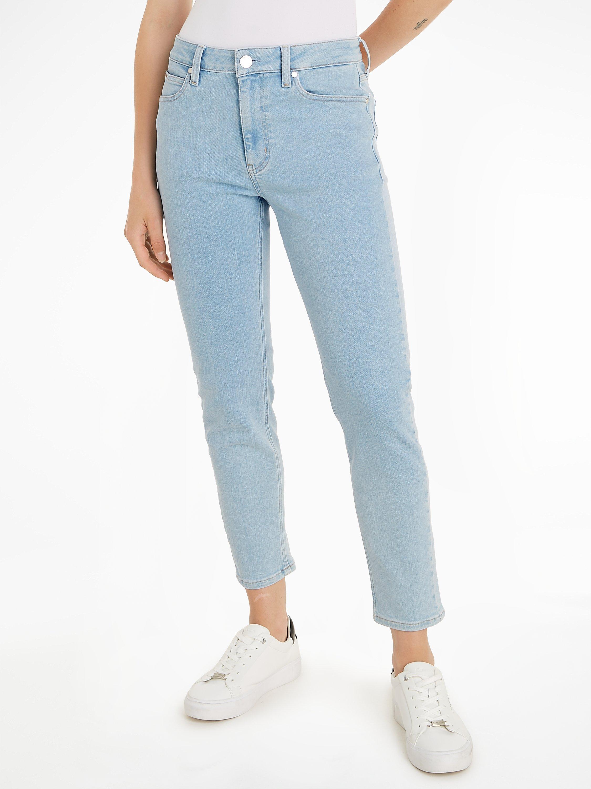 Calvin Klein Mid Rise Slim Leg Ankle Jeans, Light Blue