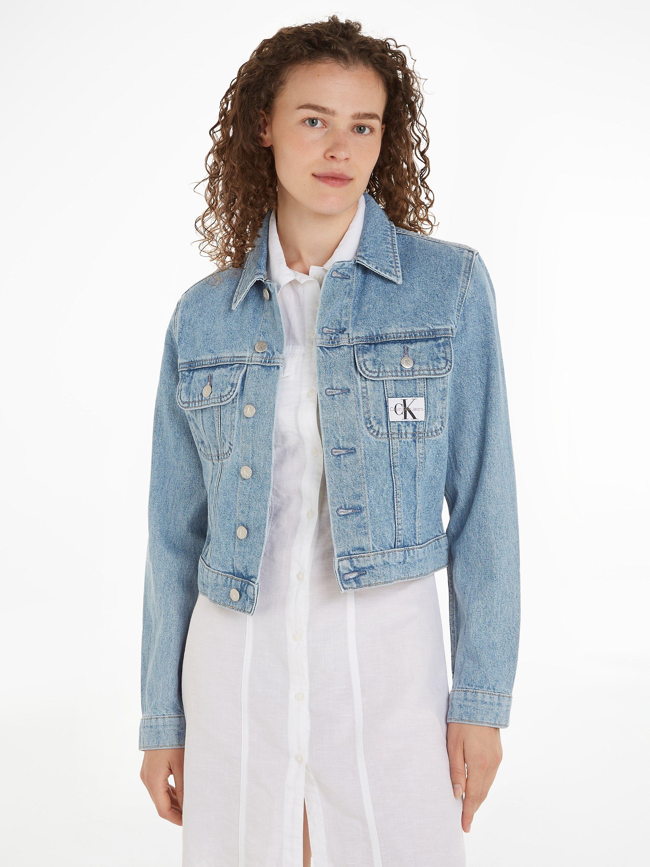 Calvin Klein Cropped 90's Denim Jacket, Denim Light