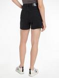 Calvin Klein Frayed Hem Denim Mom Shorts, Denim Black