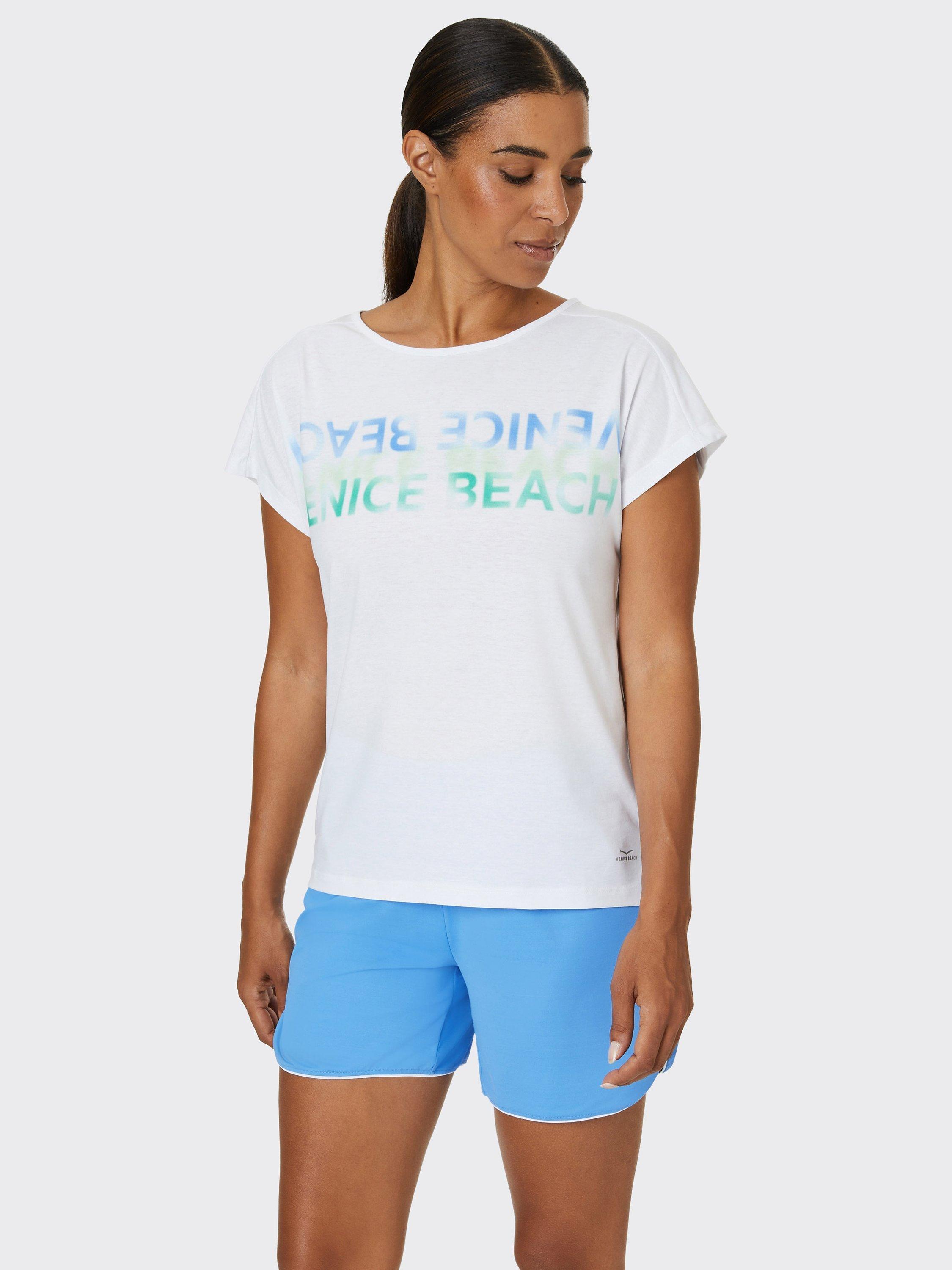 Product image 1 of 7, which shows Venice Beach Tia T-Shirt, White/Multi, XS