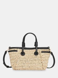Whistles Aylin Mini Straw Tote Bag, Neutral, Neutral