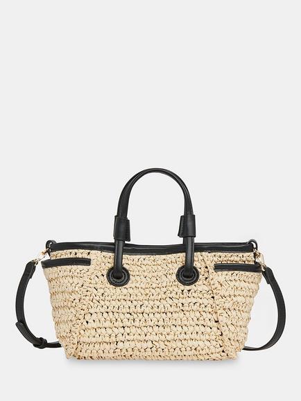 Whistles Aylin Mini Straw Tote Bag, Neutral, Neutral