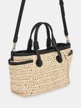 Whistles Aylin Mini Straw Tote Bag, Neutral