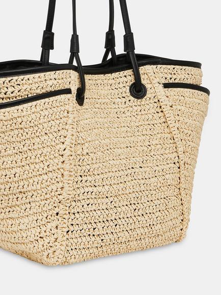 Whistles Zoelle Straw Tote Bag, Natural - view 2, Natural