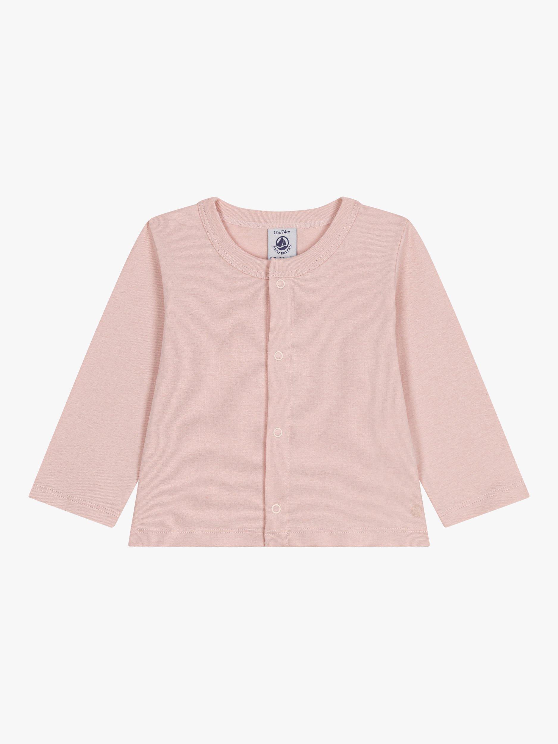 Product image 1 of 4, which shows Petit Bateau Baby Cotton Press Stud Cardigan, Saline, 3 years