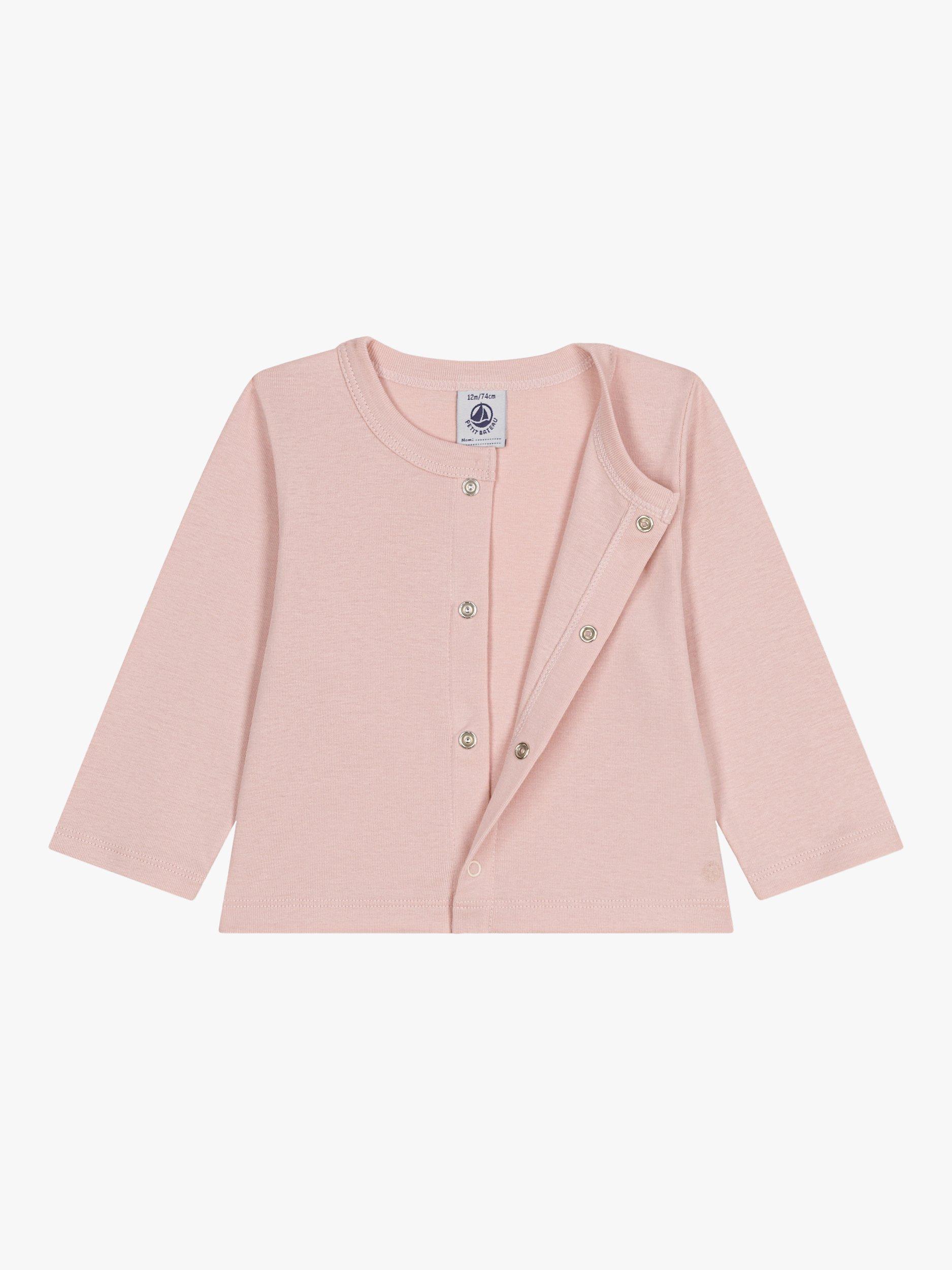 Product image 3 of 4, which shows Petit Bateau Baby Cotton Press Stud Cardigan, Saline, 3 years