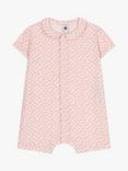 Petit Bateau Baby Gauze Floral Print Romper, Pink