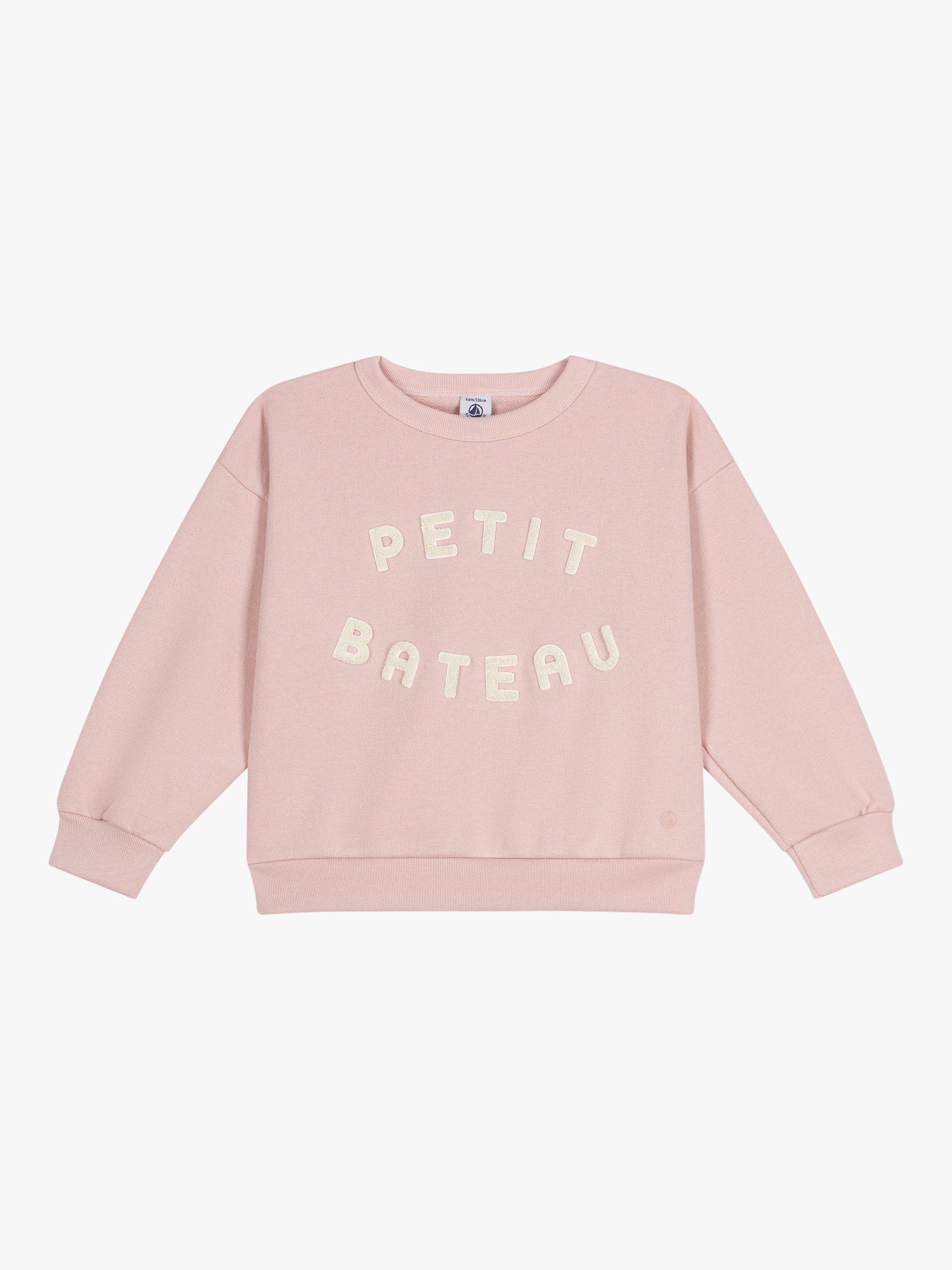 Product image 1 of 3, which shows Petit Bateau Kids' Logo Jumper, Saline, 3 years