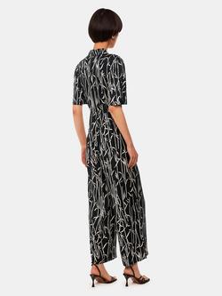 Whistles Edina Bamboo Shoots Jumpsuit, Black/White - view 2, Black/White