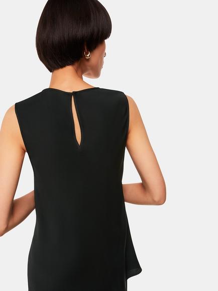 Whistles Clara Longline Shell Top - view 2, Black