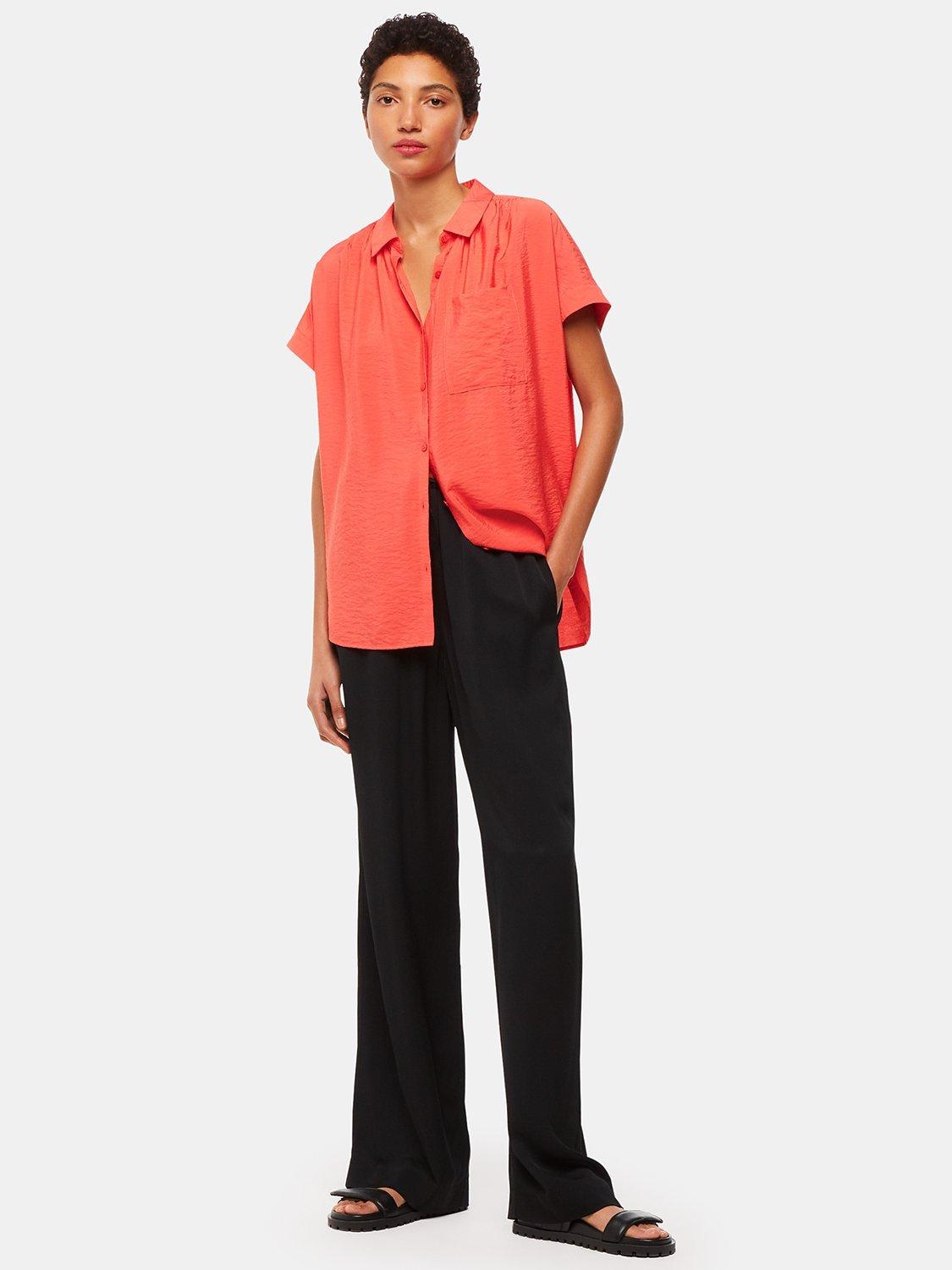 Whistles Nicola Relaxed Shirt, Coral, XS