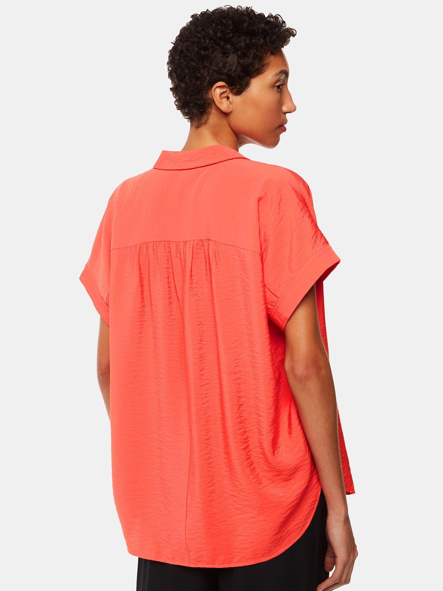 Whistles Nicola Relaxed Shirt, Coral, XS