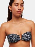 Whistles Forget Me Not Bandeau Bikini Top, Black/Multi