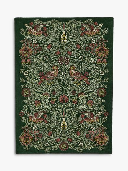 Morris & Co. Bird Thump Rug, Green
