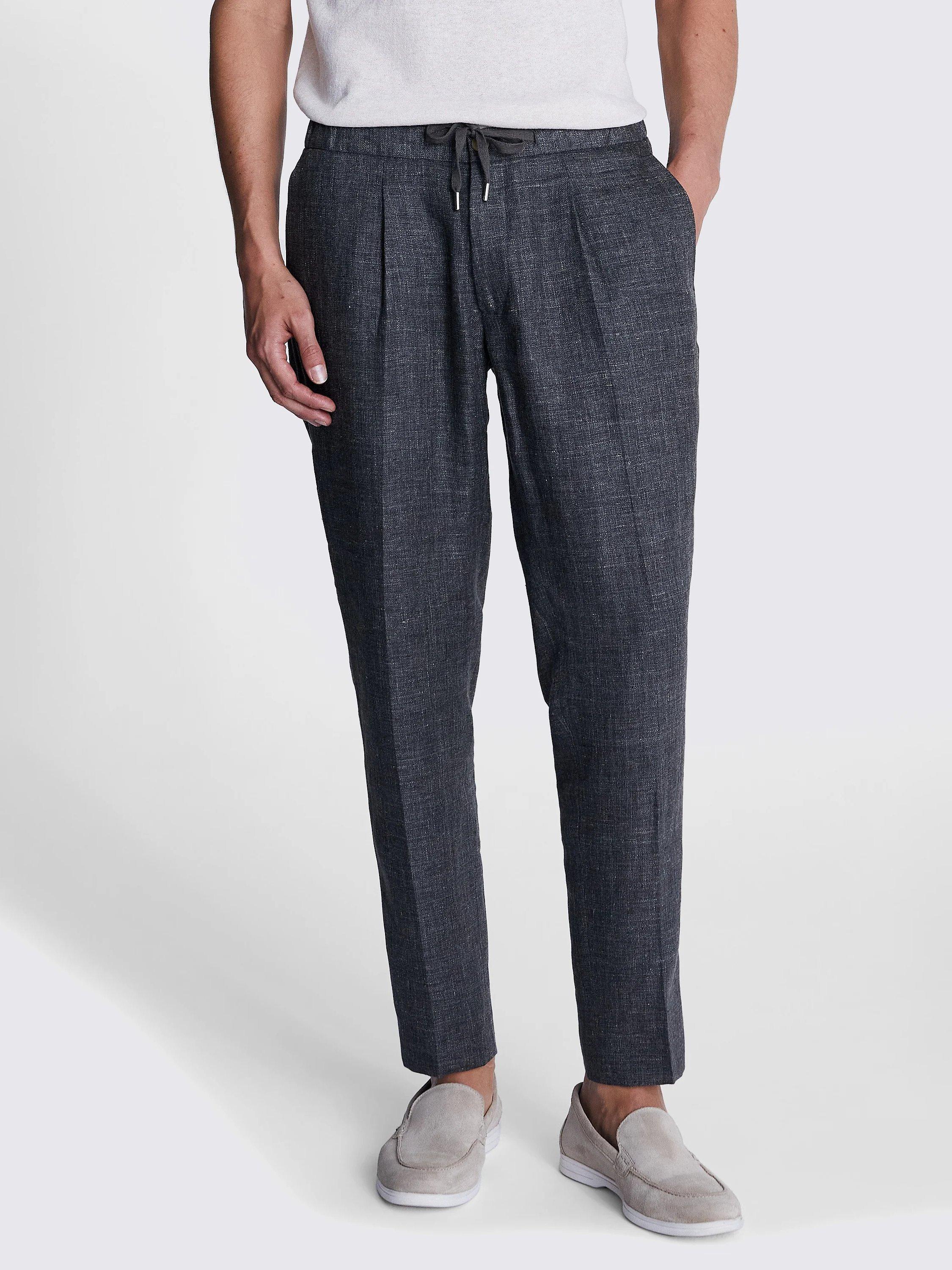 Moss Casual Linen Worker Joggers, Khaki