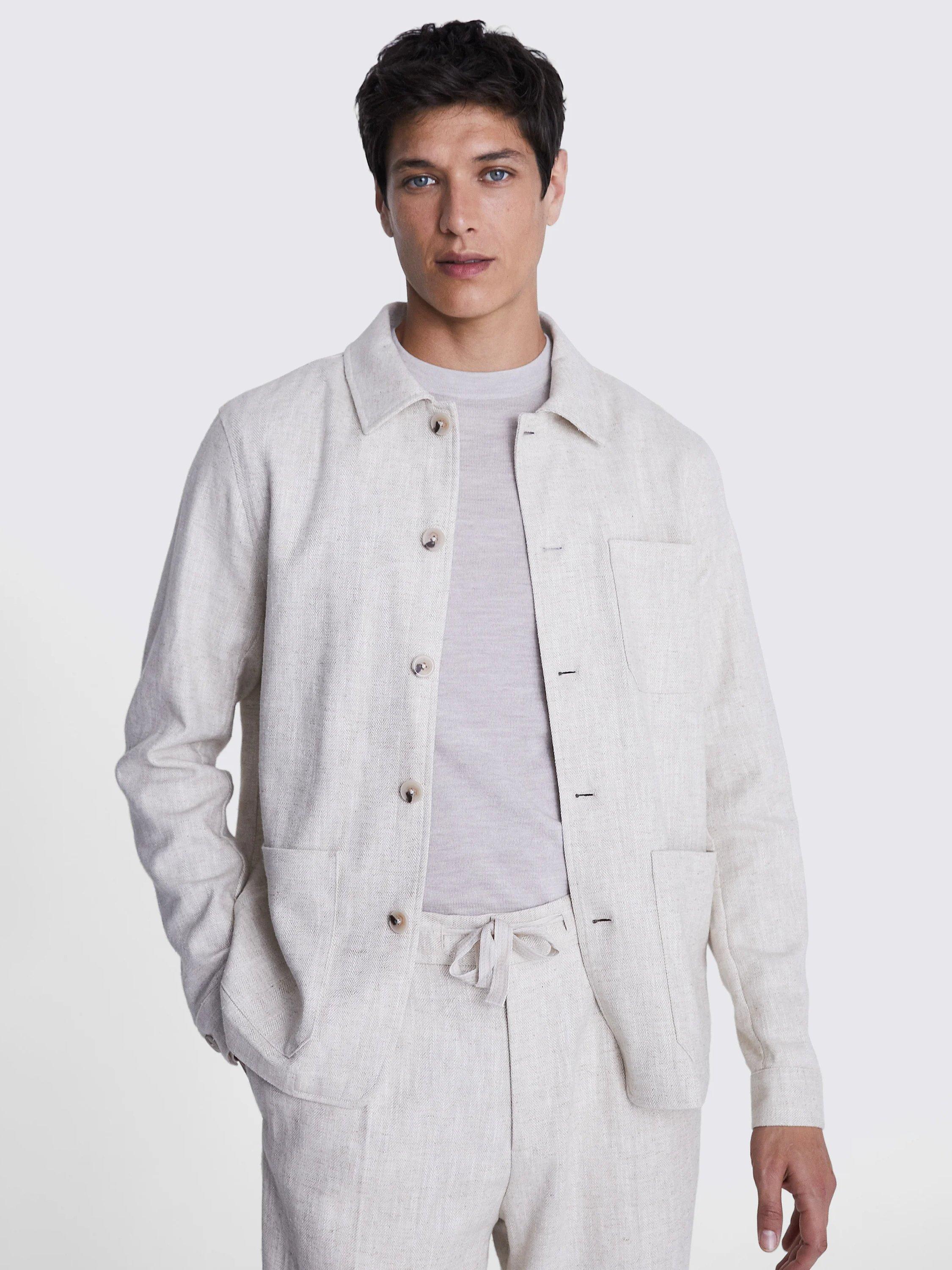 Moss Linen Shacket, Ecru