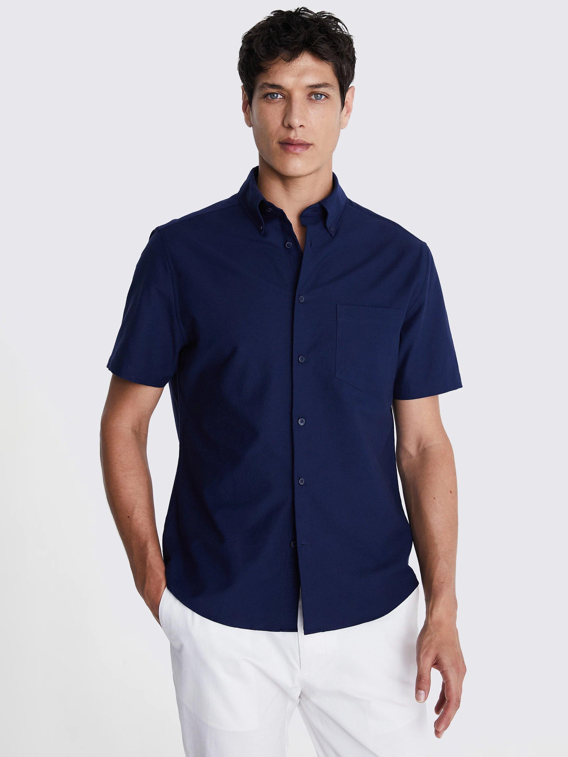 Moss Washed Oxford Shirt, Navy