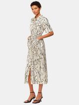 womens green t shirt dress Rent Whistles Green Leopard Printed Midi Dress main image 0