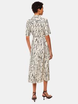Whistles Fontella Bamboo Shoots Midi Dress, Ivory/Multi - view 2, Ivory/Multi