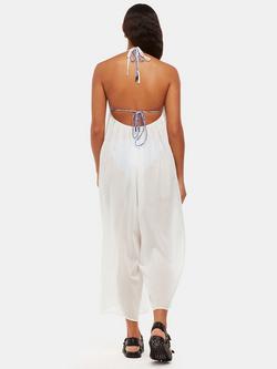 Whistles Halterneck Beach Jumpsuit, White - view 2, White