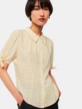 Whistles Oval Spot Tie Sleeve Blouse, Ivory/Multi