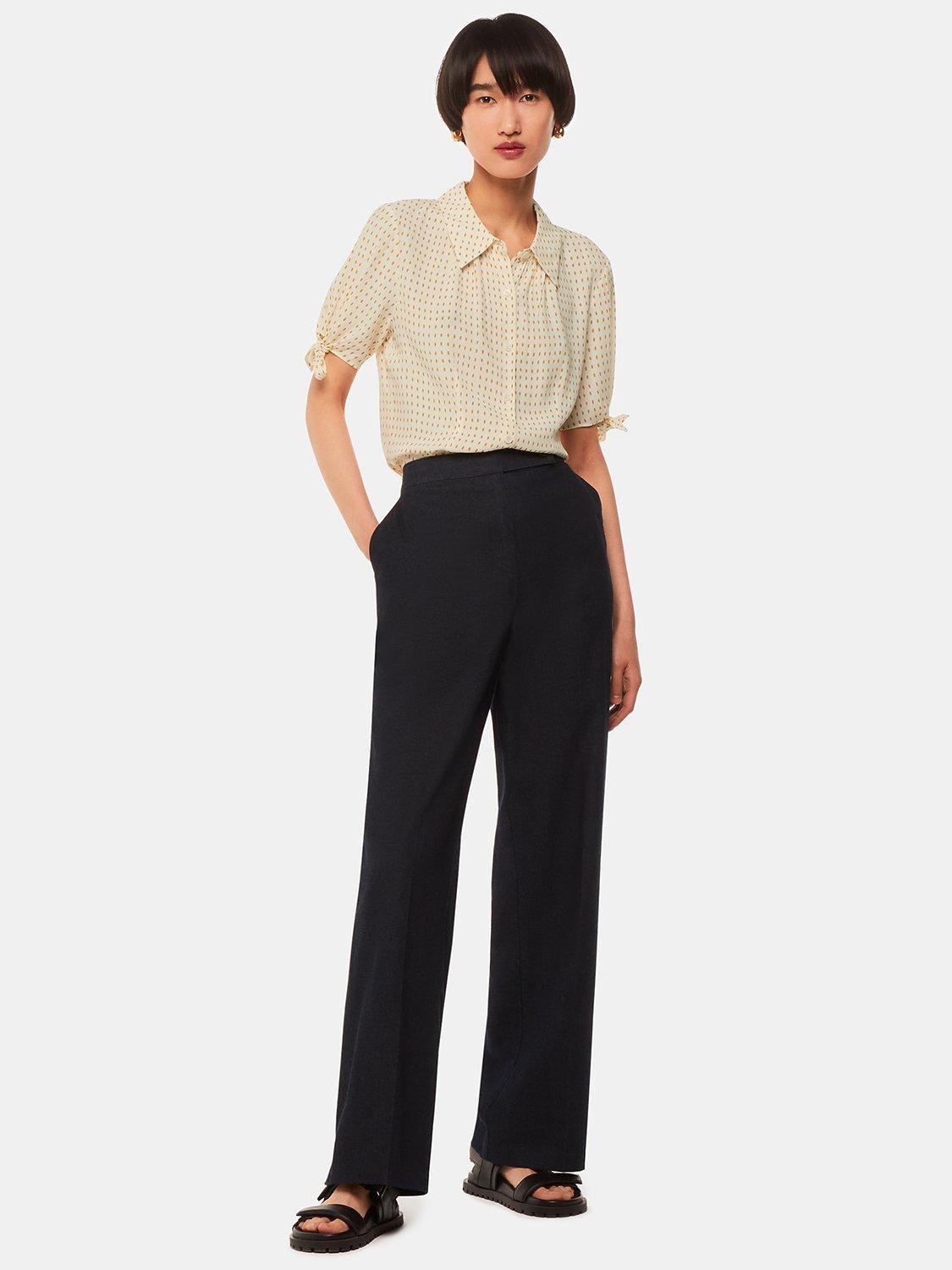 Product image 4 of 6, which shows Whistles Oval Spot Tie Sleeve Blouse, Ivory/Orange, 6