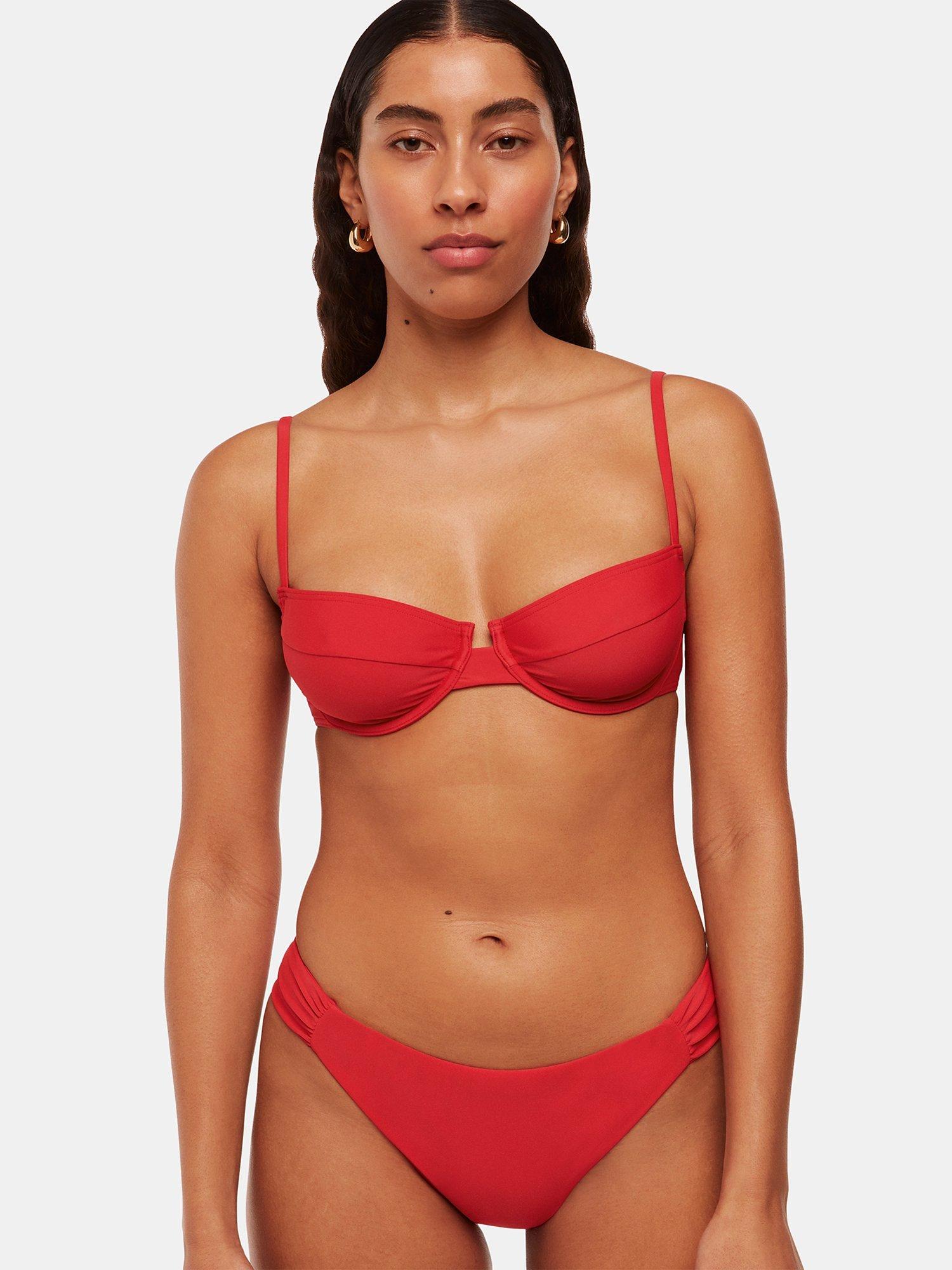 Whistles Lillie Bikini Bottoms, Red, 6