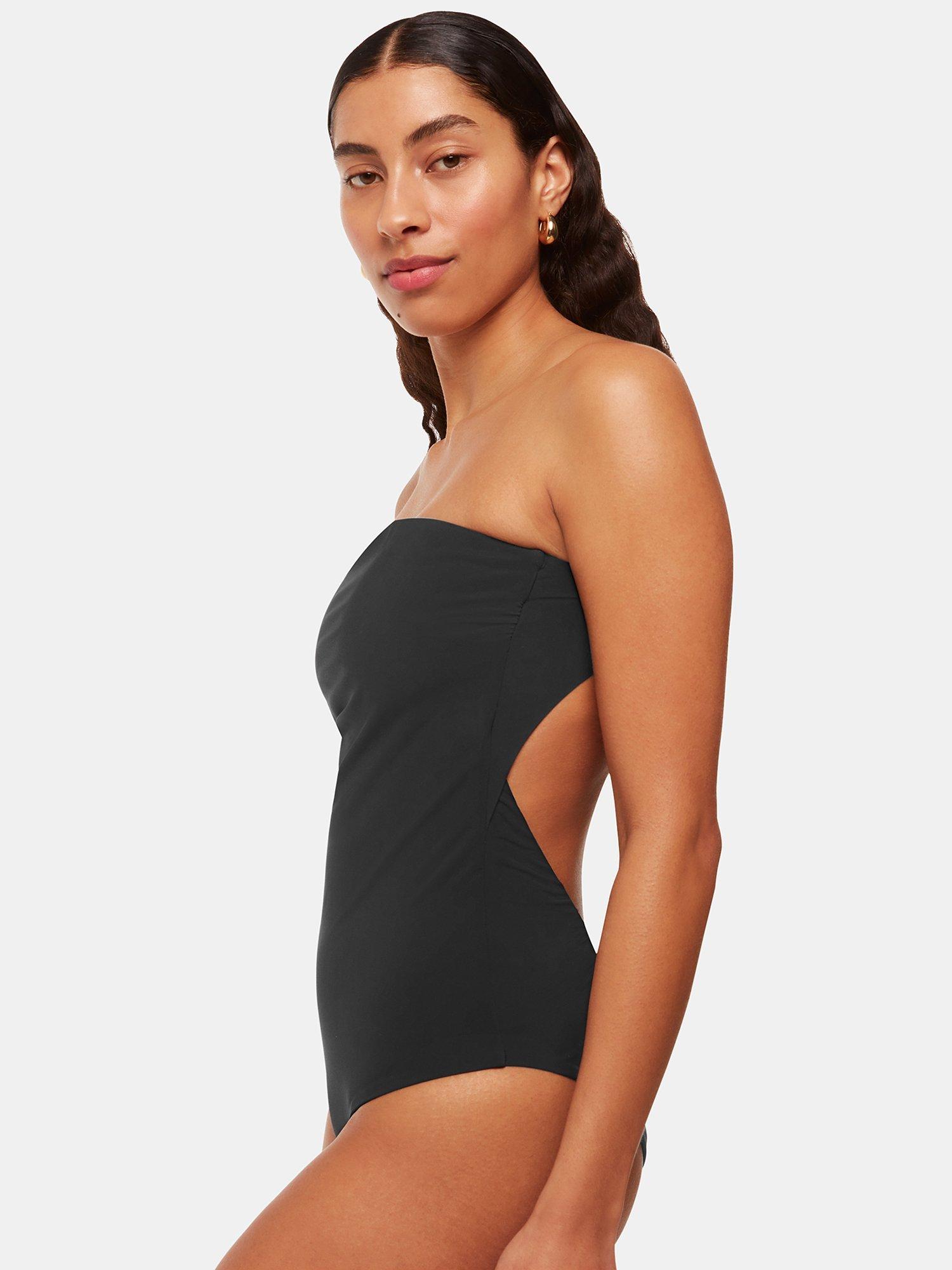 Product image 1 of 5, which shows Whistles Marcia Strapless Swimsuit, Black, 6