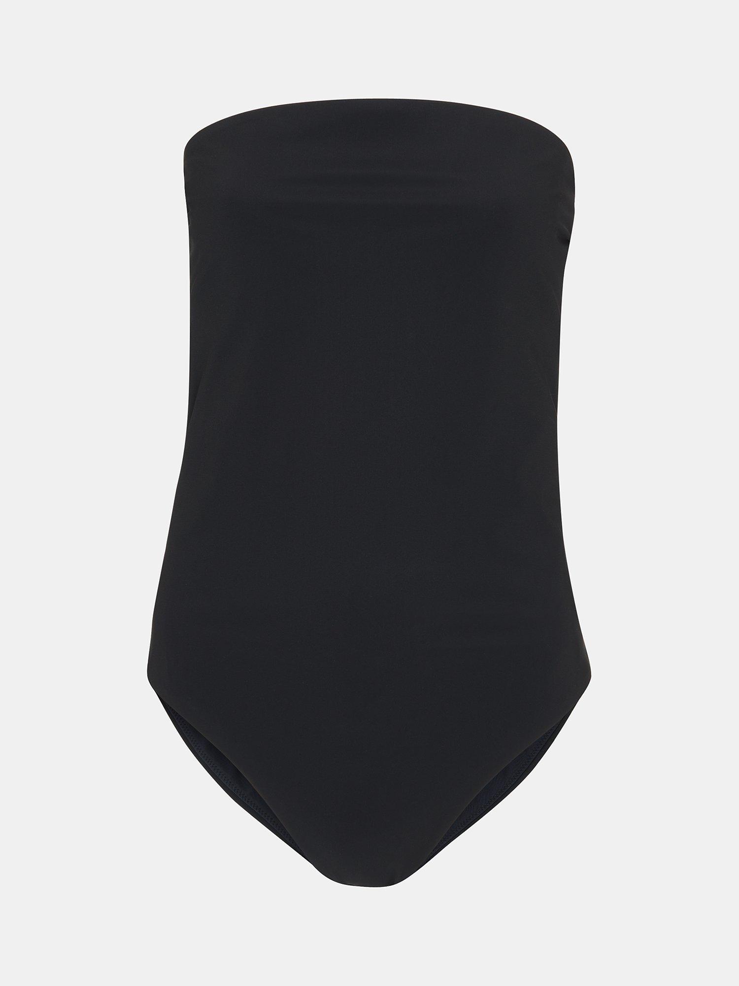 Product image 5 of 5, which shows Whistles Marcia Strapless Swimsuit, Black, 6