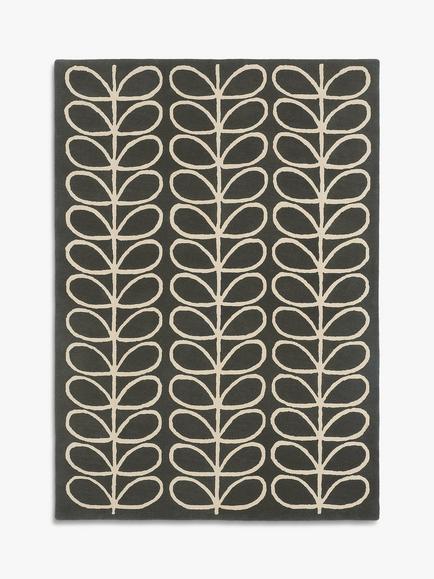 Orla Kiely Linear Stem Wool Rug, Slate