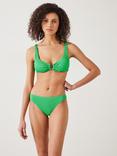 HUSH Cally Classic Rib Bikini Bottoms, Island Green