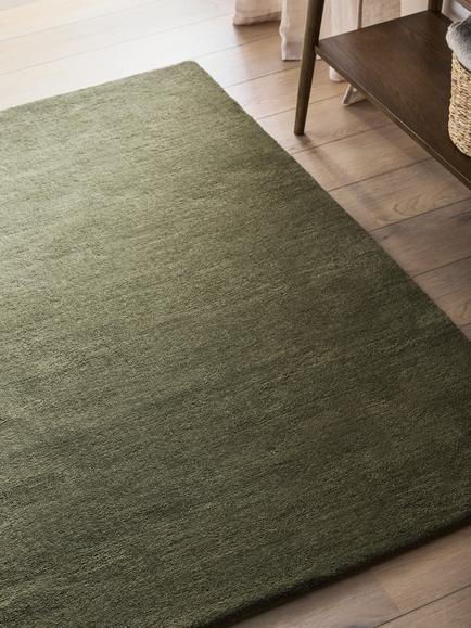 John Lewis Wellington Hand Loomed Pure Wool Rug - view 2, Avocado