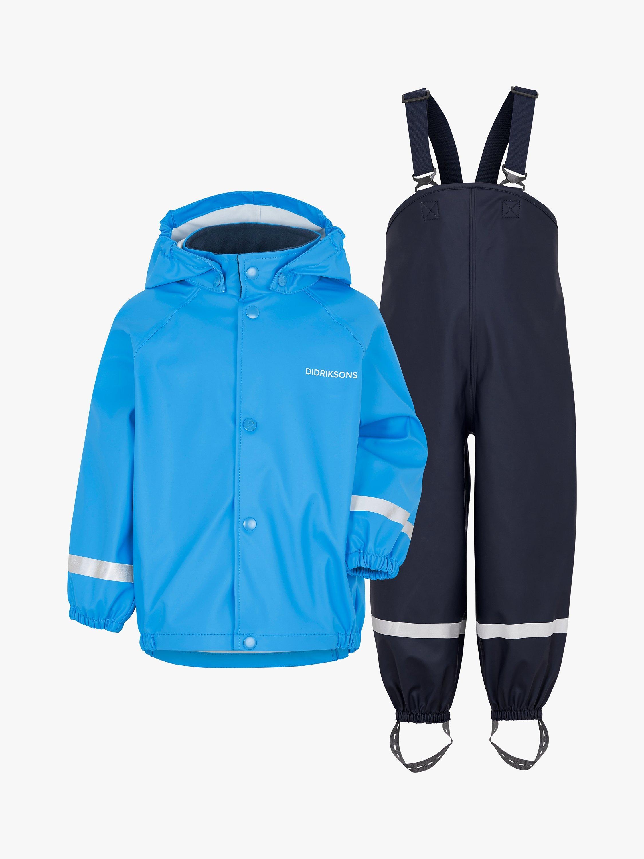 Didriksons Kids' Slaskeman Waterproof Set, Sharp Blue, 9-10 years