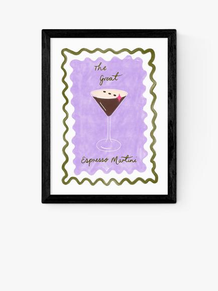 EAST END PRINTS Emmy Lupin Studio 'Espresso Martini' Framed Print, Black Frame