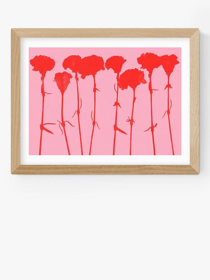 EAST END PRINTS Garima Dhawan 'Carnations III' Framed Print, Oak Frame