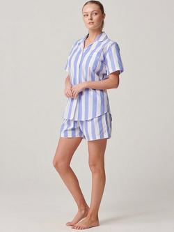 British Boxers Crisp Cotton Short Pyjama Set - view 2, Boat Blue Stripe