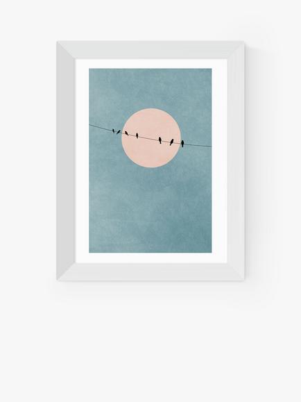 EAST END PRINTS Kubistika 'The Beauty Of Silence' Framed Print, White Frame