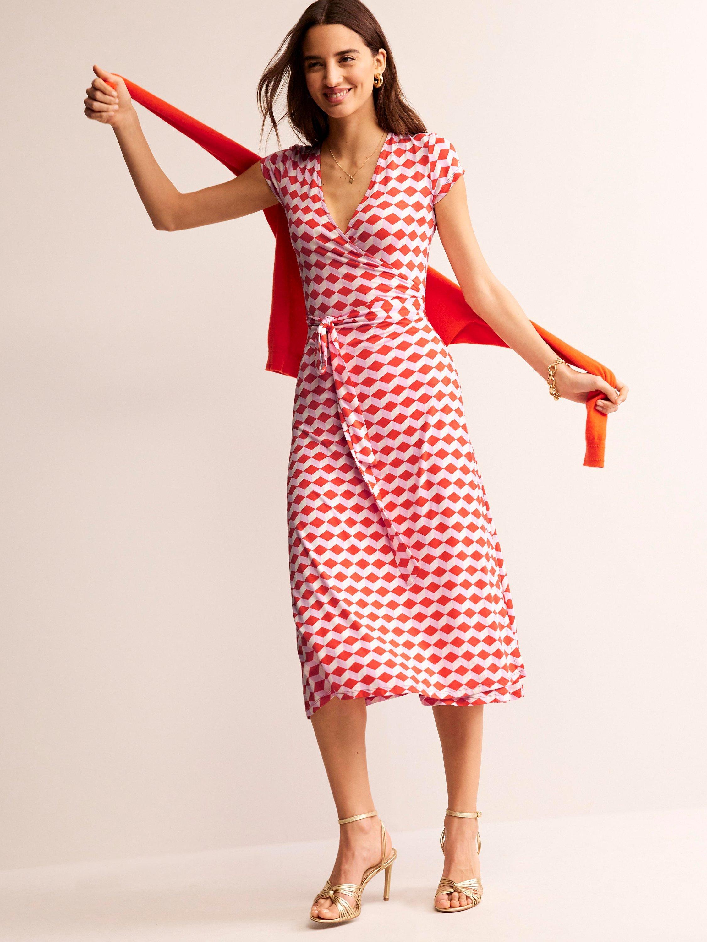 Boden red dress with sleeves best sale