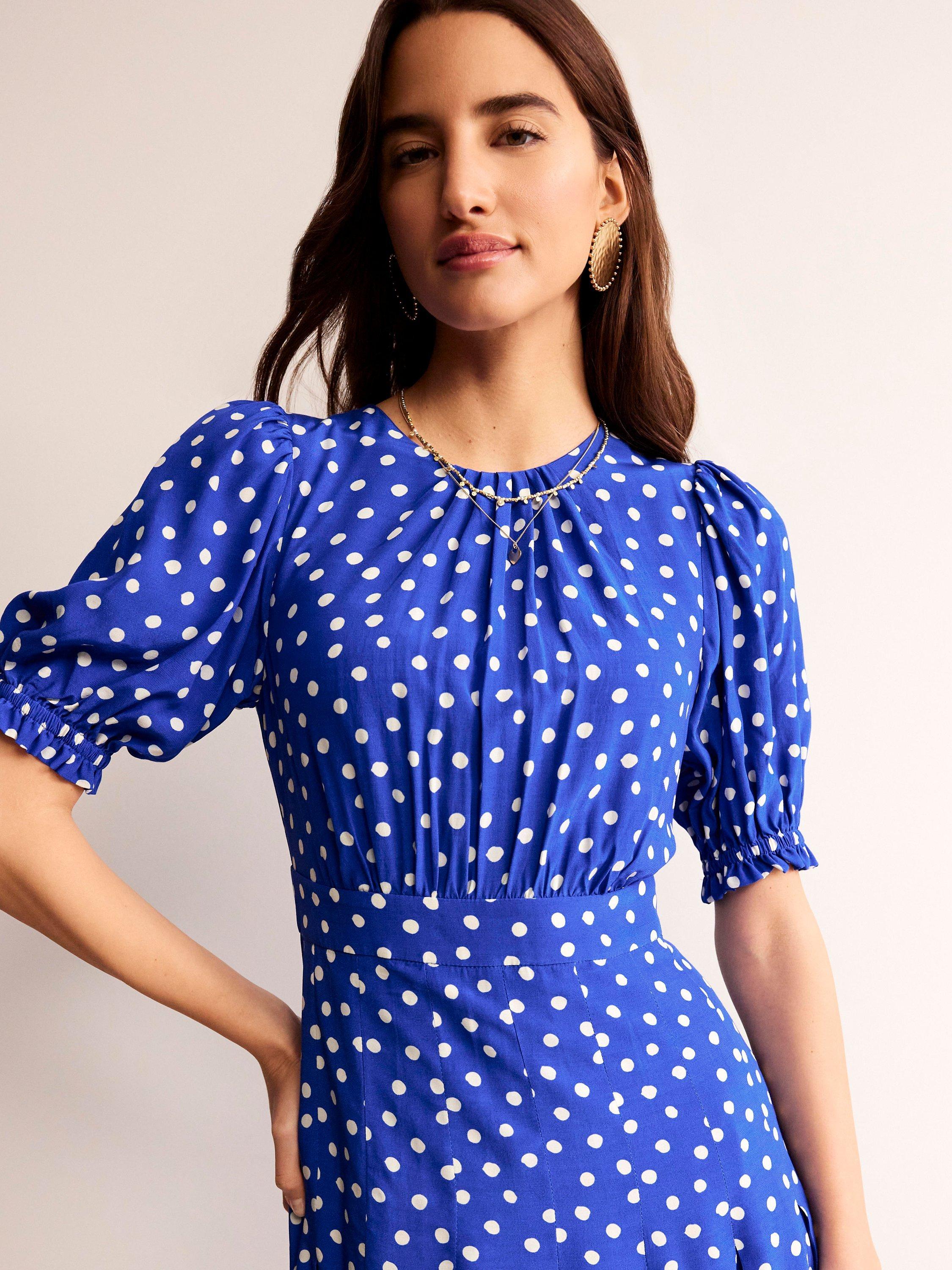 Boden Liv Ecovero Pleated Midi Dress, Surf The Web